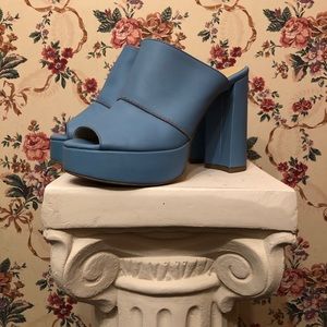 Light blue Mod inspired mules